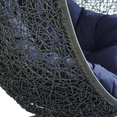 Hide Gray/Navy Sunbrella Fabric Swing Outdoor Patio Lounge Chair Without Stand - Ornate Home