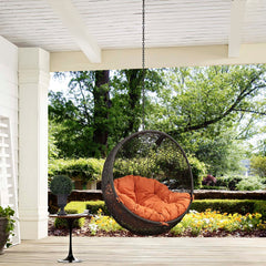Hide Gray/Orange Outdoor Patio Swing Chair Without Stand - Ornate Home