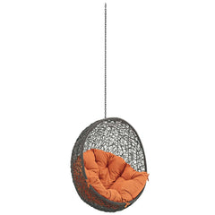 Hide Gray/Orange Outdoor Patio Swing Chair Without Stand - Ornate Home