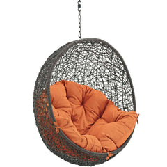 Hide Gray/Orange Outdoor Patio Swing Chair Without Stand - Ornate Home