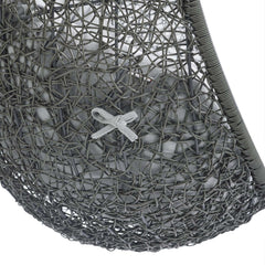 Hide Gray Outdoor Patio Sunbrella Swing Chair With Stand - Ornate Home