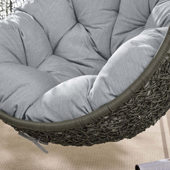 Hide Gray Outdoor Patio Sunbrella Swing Chair With Stand - Ornate Home