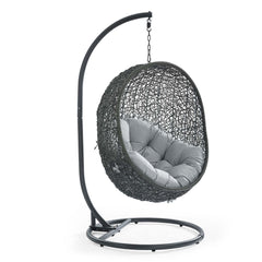Hide Gray Outdoor Patio Swing Chair With Stand - Ornate Home