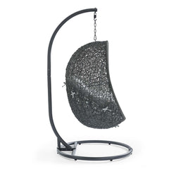 Hide Gray Outdoor Patio Swing Chair With Stand - Ornate Home