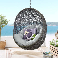 Hide Gray Outdoor Patio Swing Chair With Stand - Ornate Home