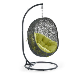 Hide Gray/Peridot Outdoor Patio Swing Chair With Stand - Ornate Home