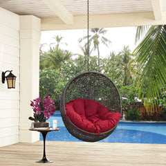 Hide Gray/Red Outdoor Patio Swing Chair Without Stand - Ornate Home