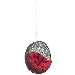 Hide Gray/Red Outdoor Patio Swing Chair Without Stand - Ornate Home