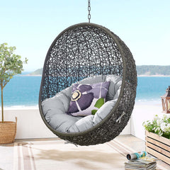 Hide Gray Sunbrella Fabric Swing Outdoor Patio Lounge Chair Without Stand - Ornate Home