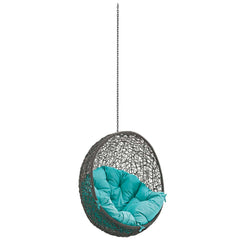 Hide Gray/Turquoise Outdoor Patio Swing Chair Without Stand - Ornate Home