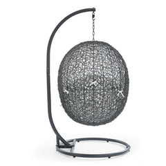 Hide Gray/White Outdoor Patio Swing Chair With Stand - Ornate Home