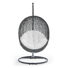 Hide Gray/White Outdoor Patio Swing Chair With Stand - Ornate Home