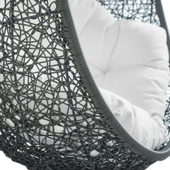 Hide Gray/White Outdoor Patio Swing Chair With Stand - Ornate Home