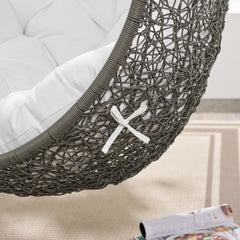 Hide Gray/White Outdoor Patio Swing Chair With Stand - Ornate Home