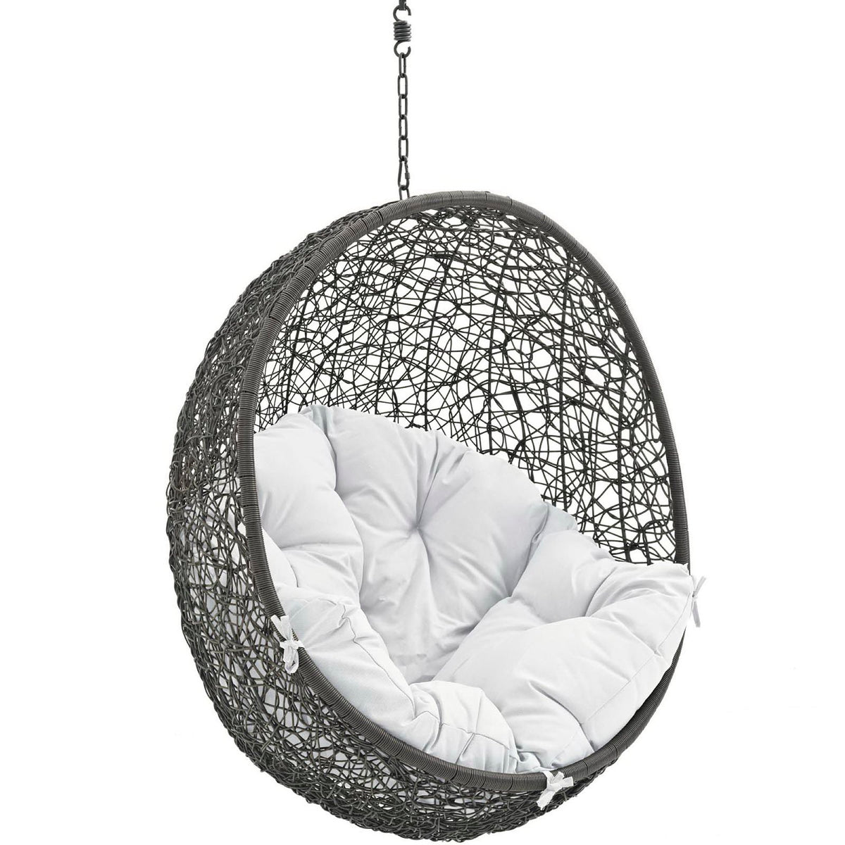 Hide Gray/White Outdoor Patio Swing Chair Without Stand - Ornate Home
