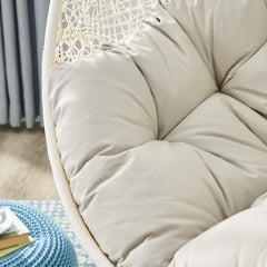 Hide White/Beige Outdoor Patio Swing Chair With Stand - Ornate Home