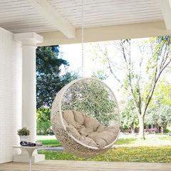 Hide White/Beige Outdoor Patio Swing Chair Without Stand - Ornate Home