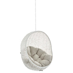 Hide White/Beige Sunbrella Fabric Swing Outdoor Patio Lounge Chair Without Stand - Ornate Home