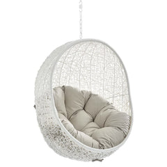 Hide White/Beige Sunbrella Fabric Swing Outdoor Patio Lounge Chair Without Stand - Ornate Home
