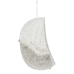 Hide White/Beige Sunbrella Fabric Swing Outdoor Patio Lounge Chair Without Stand - Ornate Home