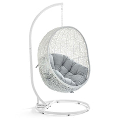 Hide White/Gray Outdoor Patio Swing Chair With Stand - Ornate Home