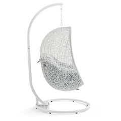 Hide White/Gray Outdoor Patio Swing Chair With Stand - Ornate Home
