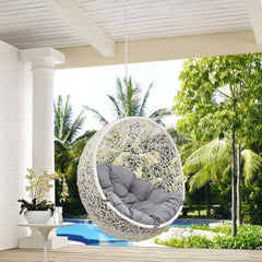 Hide White/Gray Outdoor Patio Swing Chair Without Stand - Ornate Home