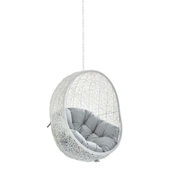 Hide White/Gray Sunbrella Fabric Swing Outdoor Patio Lounge Chair Without Stand - Ornate Home
