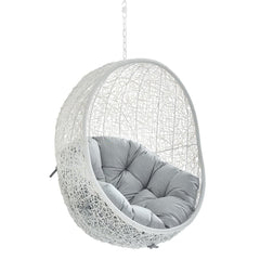 Hide White/Gray Sunbrella Fabric Swing Outdoor Patio Lounge Chair Without Stand - Ornate Home