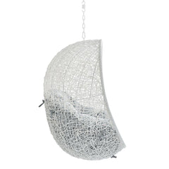 Hide White/Gray Sunbrella Fabric Swing Outdoor Patio Lounge Chair Without Stand - Ornate Home