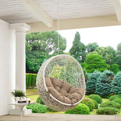 Hide White/Mocha Outdoor Patio Swing Chair Without Stand - Ornate Home