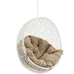 Hide White/Mocha Outdoor Patio Swing Chair Without Stand - Ornate Home