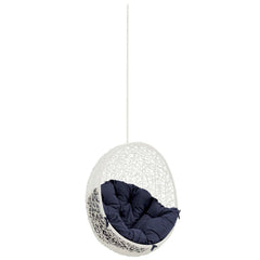 Hide White/Navy Outdoor Patio Swing Chair Without Stand - Ornate Home