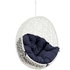 Hide White/Navy Outdoor Patio Swing Chair Without Stand - Ornate Home