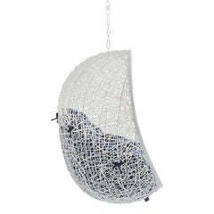 Hide White/Navy Sunbrella Fabric Swing Outdoor Patio Lounge Chair Without Stand - Ornate Home