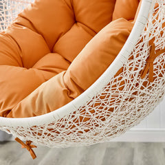 Hide White/Orange Outdoor Patio Swing Chair With Stand - Ornate Home
