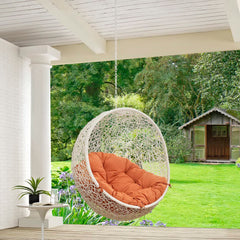 Hide White/Orange Outdoor Patio Swing Chair Without Stand - Ornate Home