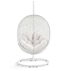 Hide White Outdoor Patio Sunbrella Swing Chair With Stand - Ornate Home