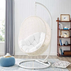 Hide White Outdoor Patio Swing Chair With Stand - Ornate Home