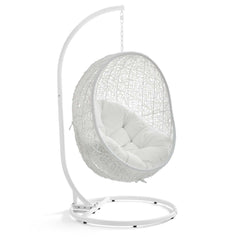 Hide White Outdoor Patio Swing Chair With Stand - Ornate Home