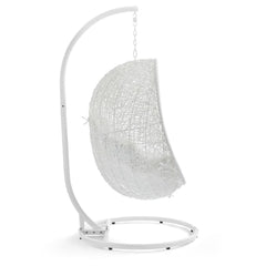 Hide White Outdoor Patio Swing Chair With Stand - Ornate Home