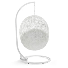Hide White Outdoor Patio Swing Chair With Stand - Ornate Home
