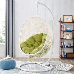 Hide White/Peridot Outdoor Patio Swing Chair With Stand - Ornate Home