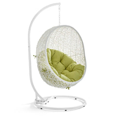 Hide White/Peridot Outdoor Patio Swing Chair With Stand - Ornate Home