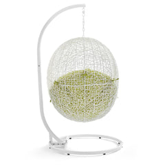 Hide White/Peridot Outdoor Patio Swing Chair With Stand - Ornate Home