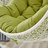 Hide White/Peridot Outdoor Patio Swing Chair With Stand - Ornate Home