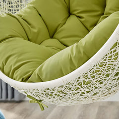 Hide White/Peridot Outdoor Patio Swing Chair With Stand - Ornate Home