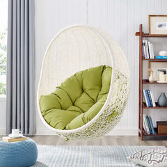 Hide White/Peridot Outdoor Patio Swing Chair With Stand - Ornate Home