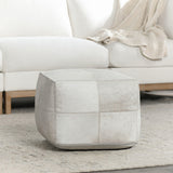 Hide White Pouf - Ornate Home