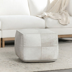 Hide White Pouf - Ornate Home